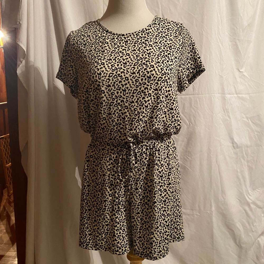 Black and Cream Animal print jumpsuit